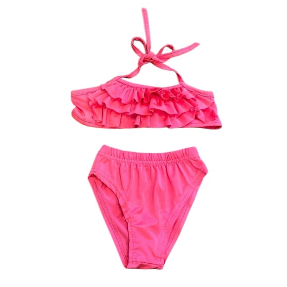 Neon Pink Toddler Bikini Set - Picture 1 of 9